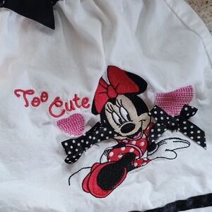 Disney Minnie Mouse White Dress with Red And Black Accents